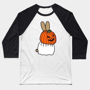 Cute Bunny Rabbit Wearing Halloween Horror Costume Baseball T-Shirt